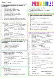 English Worksheet: PRESENT SIMPLE 3