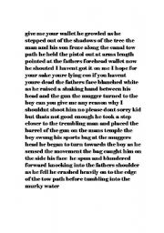 English Worksheet: Mugging - punctuation