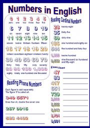 English Worksheet: numbers in english part I