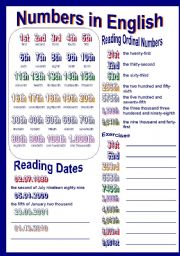 English Worksheet: numbers in english part II