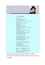 English worksheet: Aint not sunshine by Michael Jackson