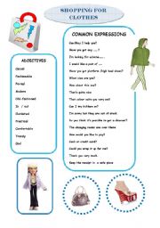English Worksheet: SHOPPING FOR CLOTHES