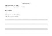 English worksheet: Would You Ever prompt