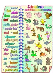 English Worksheet: Cute Animals 1 **fully editable