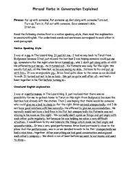 English Worksheet: Phrasal Verbs in Conversation Explained