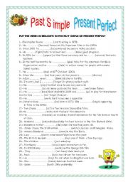 English Worksheet: PAST SIMPLE -PRESENT PERFECT