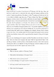 English Worksheet: European Union