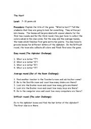 English worksheet: The Scavenger Hunt