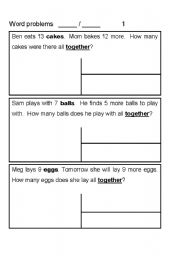 English worksheet: Story sums