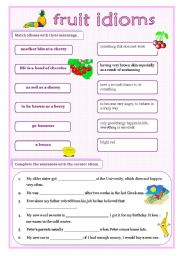 English Worksheet: idioms 5 - fruit idioms