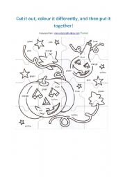 English Worksheet: Halloween coloring