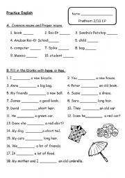 English Worksheet: have has plurals