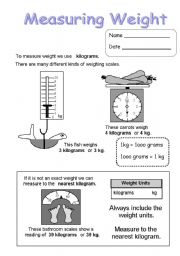 English Worksheet: measuring weight