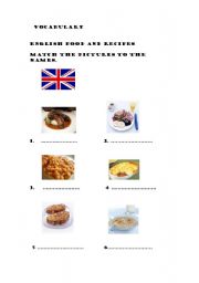 English worksheet: English Food Vocabulary