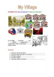 English worksheet: My village