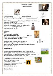 English Worksheet: Song by James Morrison: YOU MAKE IT REAL  (With key)