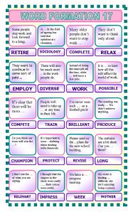 English Worksheet: Word formation 17