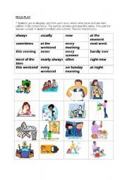 English Worksheet: Now / Usually Role-play