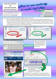 English worksheet: tutorial AUDACITY - page 1