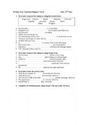 English worksheet: Test for beginners