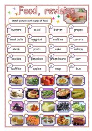 English Worksheet: FOOD, revision