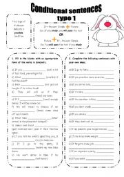 English Worksheet: IF-CLAUSES TYPE1