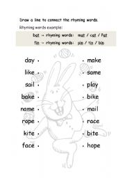English Worksheet: Long Vowels Rhyming Words