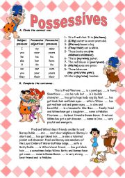 English Worksheet: POSSESSIVES  + ACTIVITIES    (2 pages)