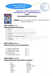 English Worksheet: Stardust:Video Worksheet Pre Intermediate level above