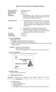 English worksheet: lesson plan of greeting card