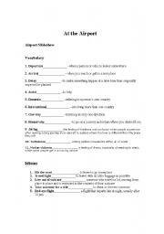 English Worksheet: At the Airport