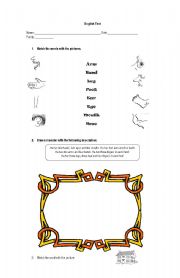 English Worksheet: Test on the Parts of the Body