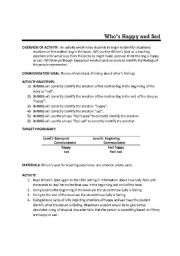 English Worksheet: Identifying Emotions