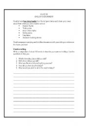 English worksheet: English work sheet for class III 