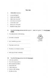 English Worksheet: revision tenses