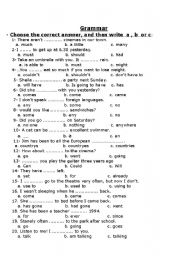 English Worksheet: Grammar Test