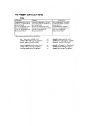 English Worksheet: Present Cont. Tense 
