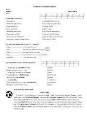 English Worksheet: exam for 6th grade students