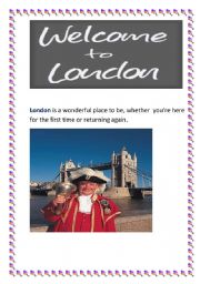 English Worksheet: WeLcOmE to LoNdOn!!!