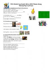 English worksheet: WORLD CUP SONG for KIDS!!!