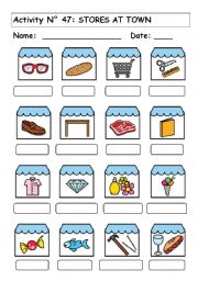 English Worksheet: STORES AT TOWN