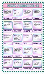 English Worksheet: Word formation 18