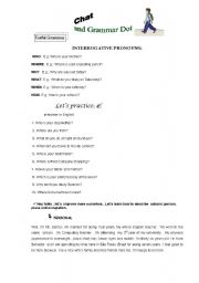 English worksheet: Interrogative Pronoun
