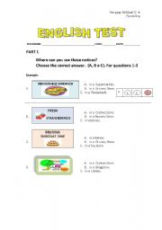 English worksheet: TEST ABOUT CAN - CANT