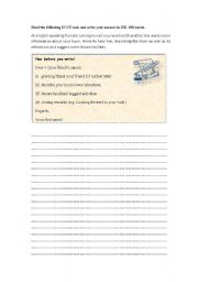 English Worksheet: friendly letter writing + plan