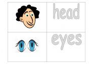 English Worksheet: Flascard set: body & face (28 cards)