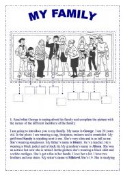 English Worksheet: MY FAMILY