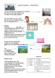 English Worksheet: SONG BY SNOW PATROL: Crack the shutters