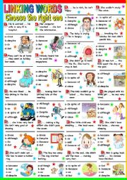 Linking Words Multiple Choice B W Key Included Esl Worksheet By Katiana