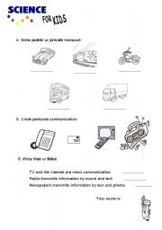 English worksheet: Means of transport part II